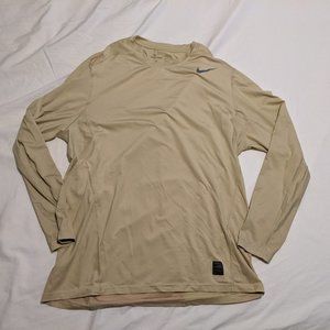 Men's Nike Pro Dri-Fit Long Sleeve Shirt Gold XL